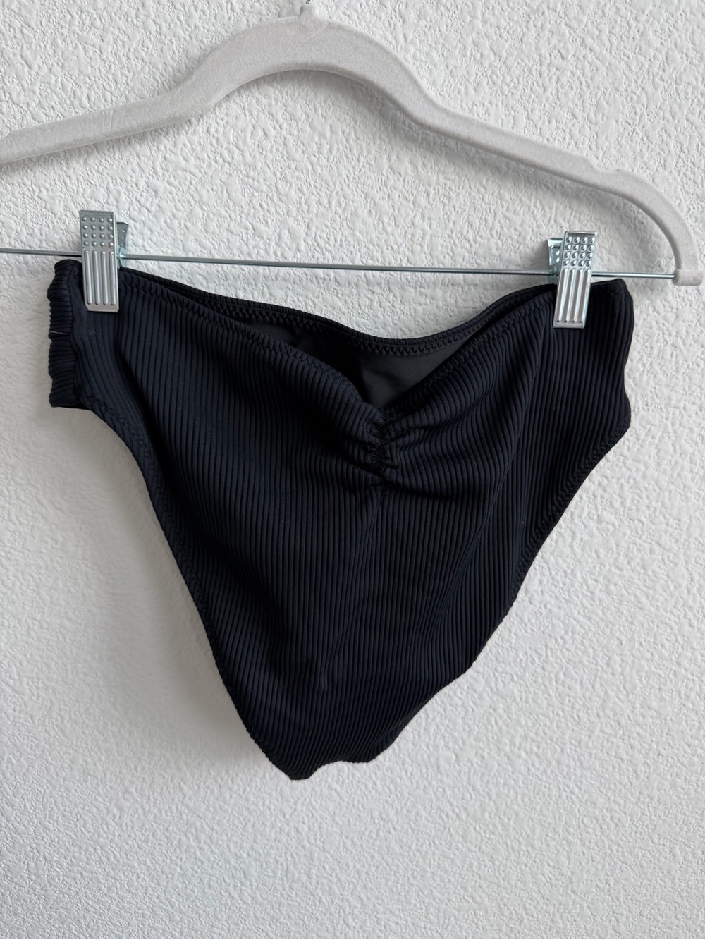 Montce Paula Tie Up Ribbed Bikinj Bottoms Large Black - Picture 2 of 3